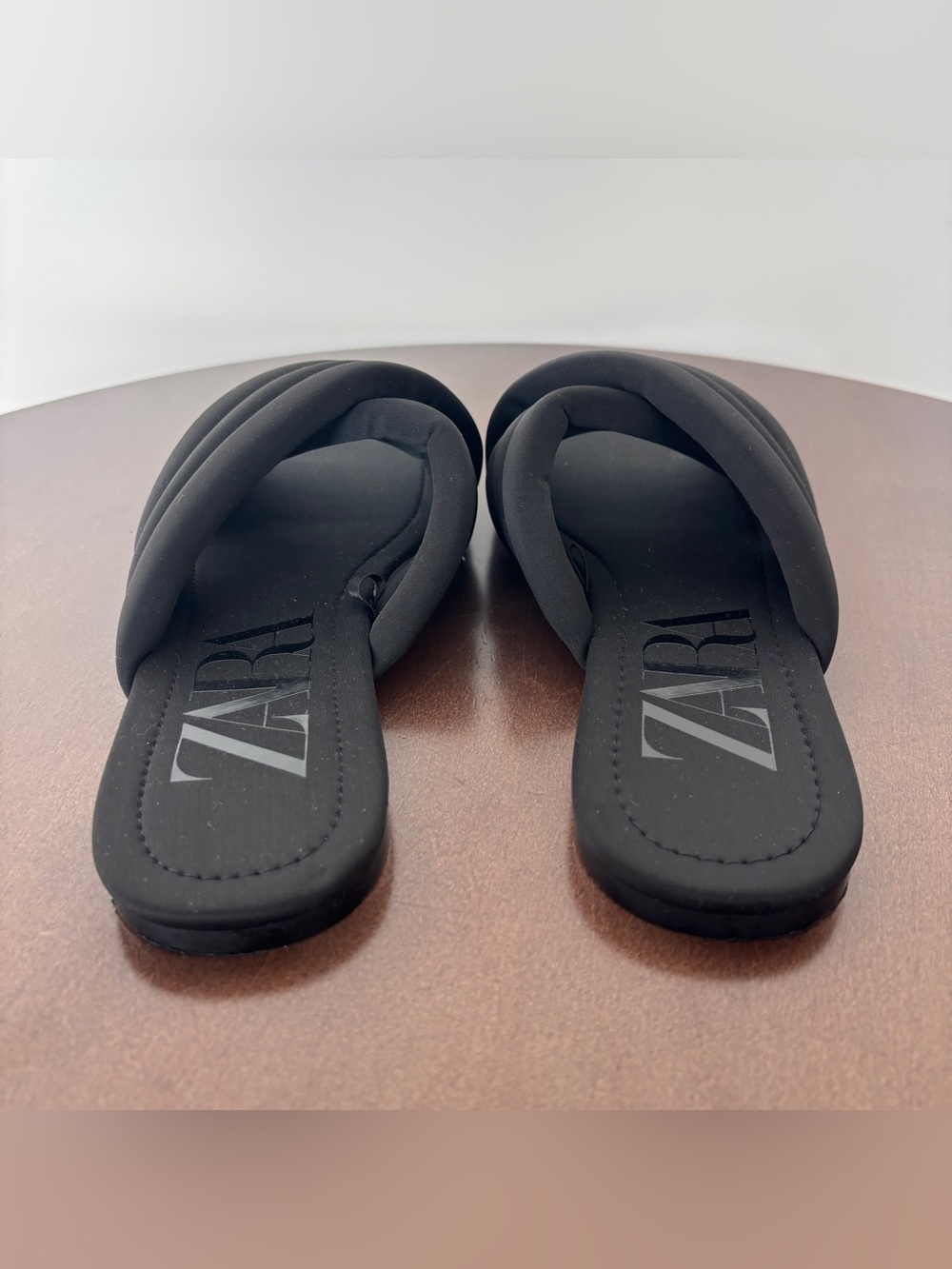 ZARA FLAT QUILTED SANDALS SLIPPERS SLIP ON SLIDES, SIZE 39/ 9 - Picture 5 of 6
